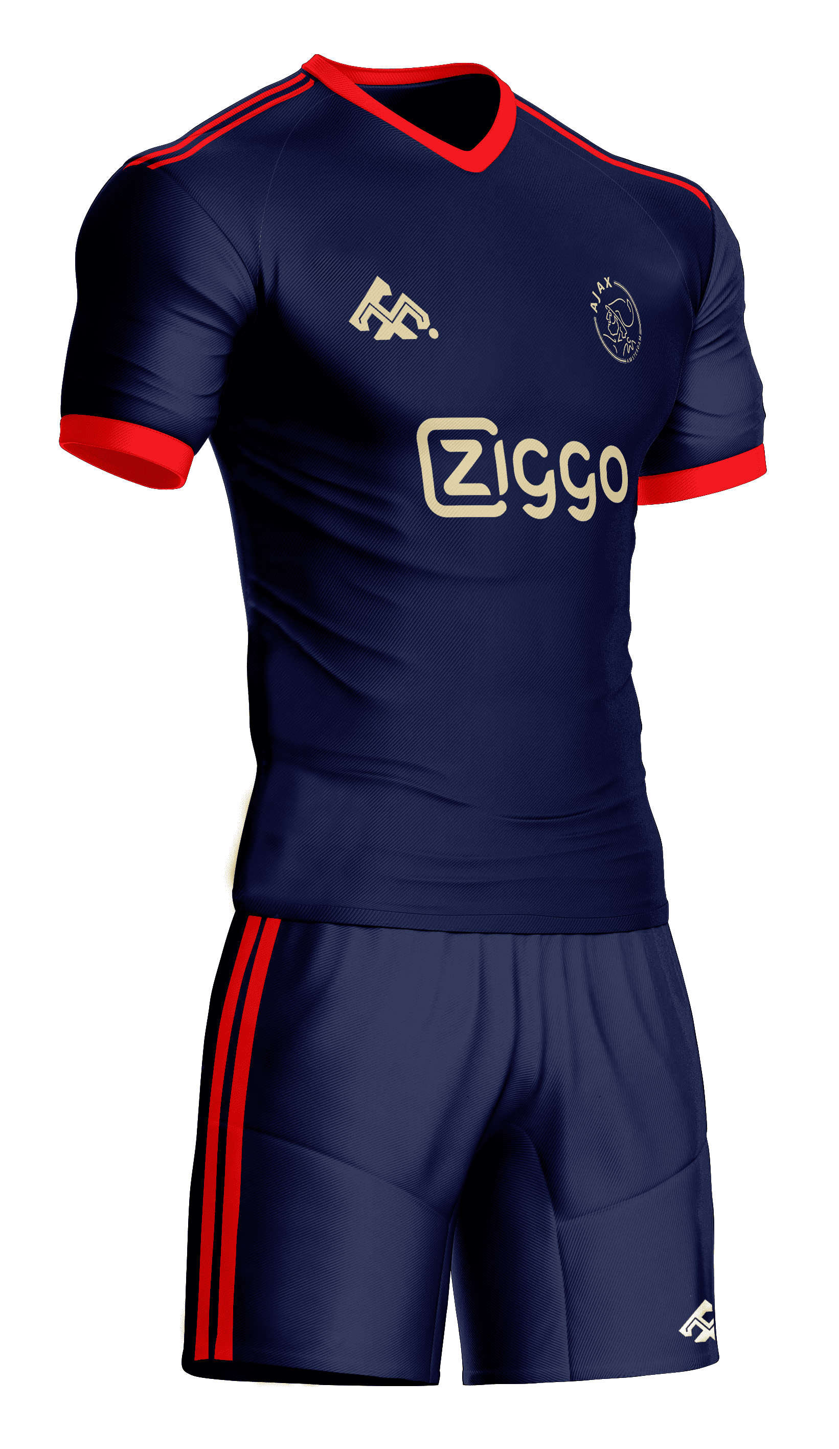 Ajax Lux #504  (Marino con Rojo)